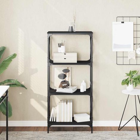 vidaXL Bookcase 4-Tier Black 59x35x132 cm Engineered Wood (1/5)