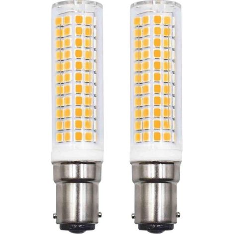 Lot de 2 Ampoules LED B15d Remplaçant 75W 90W 80W Blanc chaud 3000K 220V 230V 890lm 7W Applique Murale Pour Salon Lustre Machine à Coudre [Classe énergétique E] (1/5)