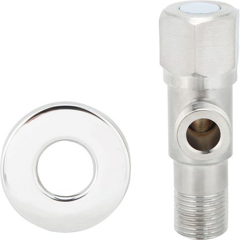 G1/2in Stainless Steel Brushed Angle Valve Faucet Toilet Water Heater Stop Valve Accessories-- (1/5)