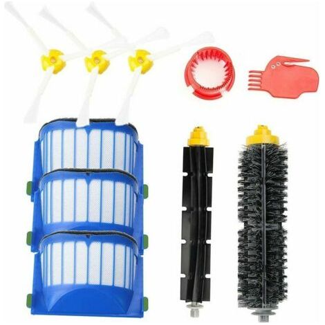 Zubehör für iRobot Roomba der Serie 600, Wartungsset mit Bürsten und Filtern für, Nachfüllpack für Roomba der Serie 600 605 610 612 615 620 630 645 650 660 670 675 680 681 695 696. 10-teiliges Set