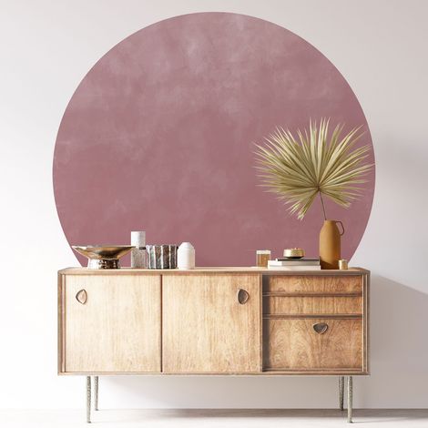 Sticker mural rond / cercle - Couleur Tendance - Diamètre 60 cm - Adhésif MAT (1/3)
