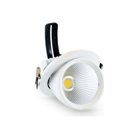 Spot LED Escargot Rond Inclinable et Orientable avec Alimentation Electronique 30W 3000K (1/3)