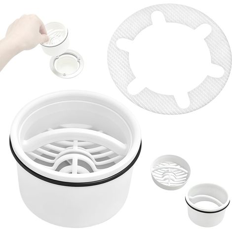 Filtre à Cheveux et Attrape-Cheveux avec Tuyau Plongeur pour Douche - Compatible avec Les bonde d'écoulement 6960, 6963, 6961, 6962 (1/5)