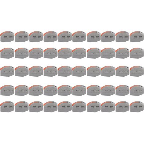 50 Stück 2-Port-Hebelklemmen zum Anschluss von Leiterdrähten – Orangefarbenes elektrisches Verbindungsset (1/5)