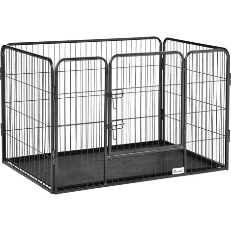 Gabbia per Cani 109x74x71 cm in Acciaio e ABS Grigio (1/5)