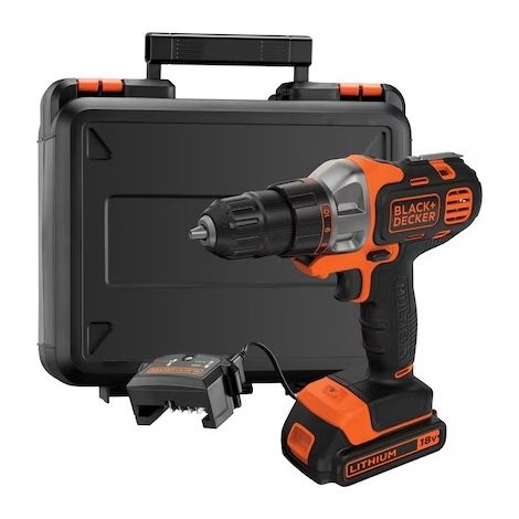 Taladro atornillador MULTIEVO - 18V - BLACK + DECKER - con 1 batería de 18V 1,5Ah - cargador - maletín - MT218S1A-QW (1/4)
