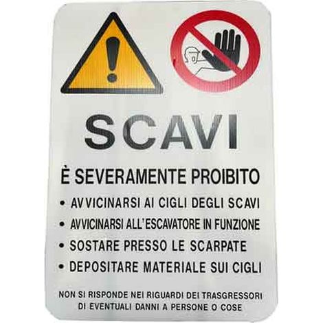 CARTELLO 'ATTENZIONE SCAVI' 40x60 cm Q.TA 10