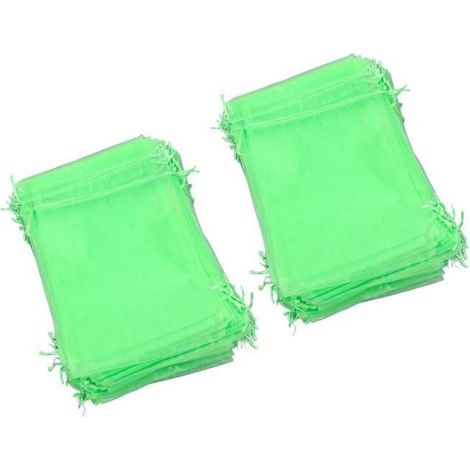 Sac de protection des fruits - Shipenophy - 100 pièces - 15x20 cm - Tissu organza - Vert (1/4)