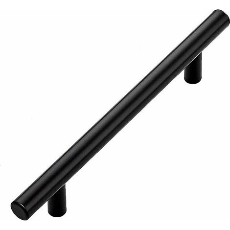 Lot de 4 Poignée Noir de Meuble Cuisine en Acier Inoxydable, Trous de 128 mm Entraxe Poignées de Meubles en Acier Inoxydable (1/4)