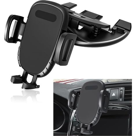 Support téléphone voiture lecteur CD, support magnétique bouton-poussoir universel (1/5)