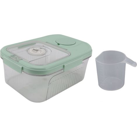 Boîte de Rangement Riz Airtight 5kg - Récipient Alimentaire pour Céréales et Pâtes, Seau de Stockage Cuisine Étanche Vert (1/5)