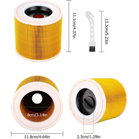 Lot de 2 Pièces - Kit D'Extension pour Filtres à Cartouche Aspirateur Kärcher - Contre les Poussières Fines (1/5)