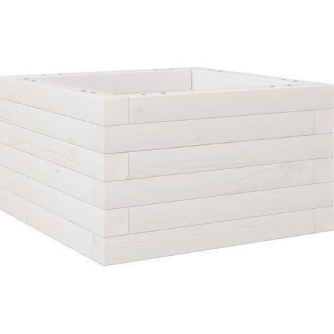 Maison Exclusive - Pflanzkübel Weiß 40x40x23 cm Massivholz Kiefer