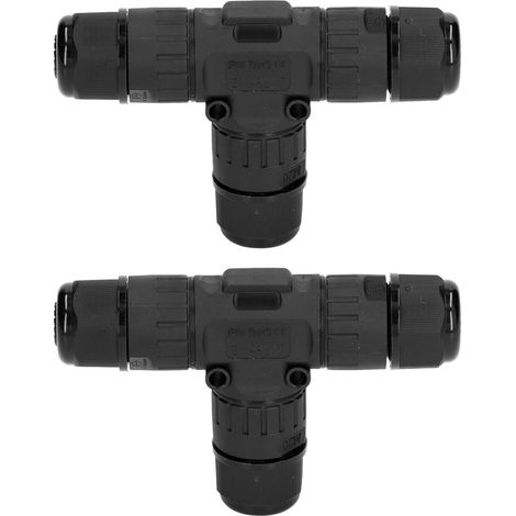 Boîte de jonction électrique IP68 3P modèle EW-M20T-3P rapide, T Type, Noir, PA66 brass silicone, 9‑12mm, 450V 16A (2 pièces) (1/4)