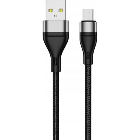 Câble USB-microUSB JELLICO 3,1 A 1 m Noir (1/5)