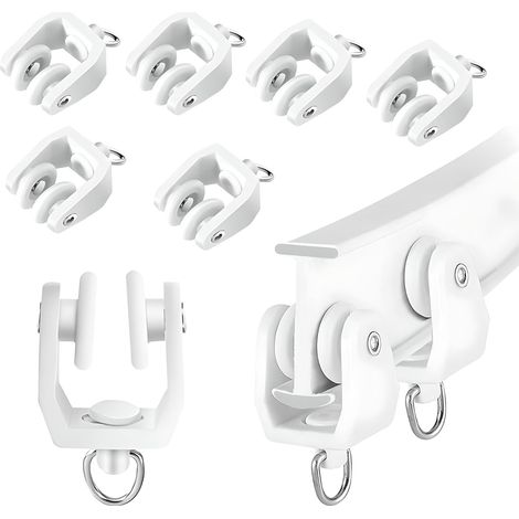 Lot de 30 galets pour rail de plafond, crochets coulissants robustes pour stores et rideaux, compatibles systèmes (1/5)