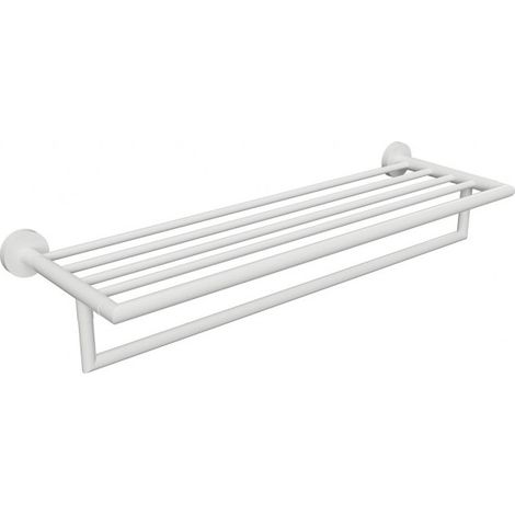 Etagère porte-serviettes de douche WHITE en laiton blanc 55 x12 x26,5 cm (1/4)