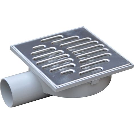 Jardibric – Siphon de sol 15 x 15 cm – Grille en inox résistante à la corrosion – Évacuation efficace des eaux – Installation facile - INOX 15 X (1/2)