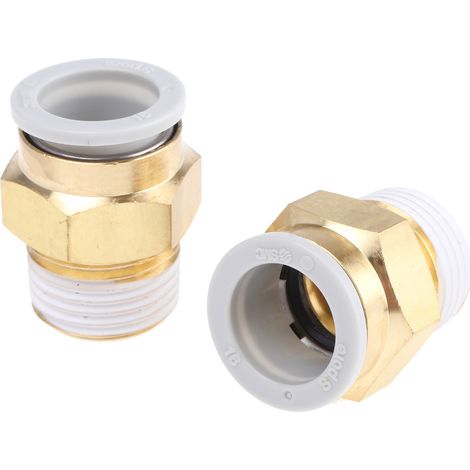 Adaptateur filetage à tube de traversée SMC KQ2 vers Enfichable, 16 mm Enfichable, 16 mm
