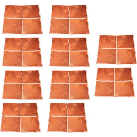 Carreaux de dosseret à décoller et à coller, en PET PU, résistant aux éclaboussures, mur auto-adhésif pour salle de bain, marron, 10 pièces (1/5)