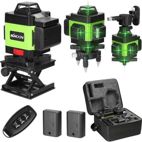 4D Laser Level 16 Lines 3°, Self-Leveling Machine, USB Rechargeable Lithium Battery Leveling Tool, 2 Batteries (1/5)