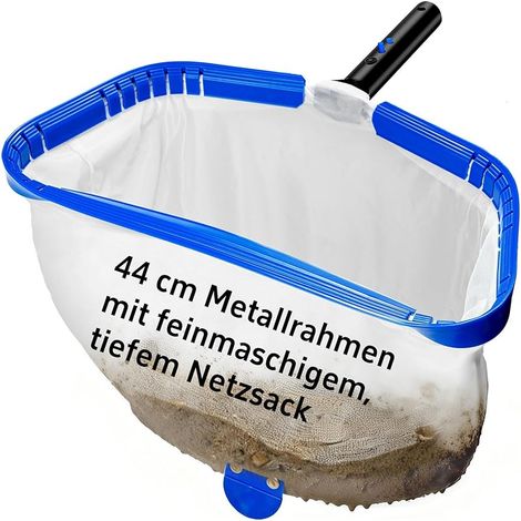 17,5" (44 cm) Grand Épuisette pour Piscine – Mailles Fines, Idéal pour Algues de Bassin. Épuisette Professionnelle avec Cadre Aluminium, Compatible avec Skimmer (Manche Non Inclus)