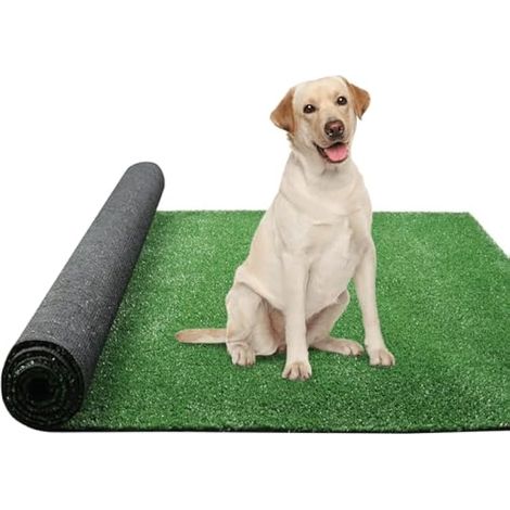 Heyroll Gazon artificiel réaliste de 2,1 x 4,6 m, hauteur des poils de 1 cm, tapis de gazon synthétique vert pour intérieur et extérieur, pour jardin, balcon, terrasse avec trous de drainage, tailles (1/5)