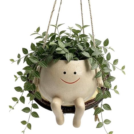 Résine Pots de Fleurs Beige pour Décoration Végétale (Balançoire) (1/5)