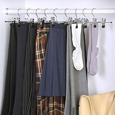 Cintres métalliques pour pantalons 20pk, 31cm, noir/argent, (1/5)