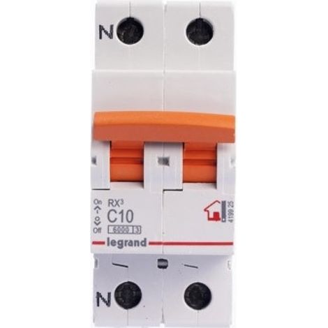Magnetotermico rx3 p + n 10a-p/naranja