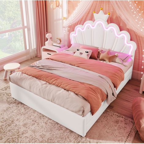 Cama dormitorio con cajones y LED cabecero ajustable OKMYHOME (1/5)