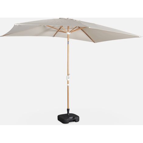 Ombrellone rettangolare asta effetto legno, 2x3m