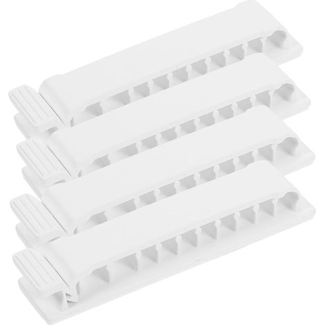 Organisateur de Câbles et Tension Réglable en Plastique Adhésif Blanc 4pcs Clip à Ressort pour Gestion de Câbles USB et Vidéo (1/5)