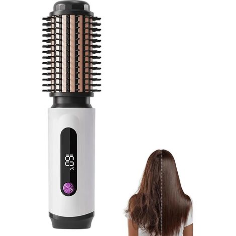 Cepillo rizador térmico de 38 mm con pantalla LCD para dar volumen y alisar el cabello. (1/5)