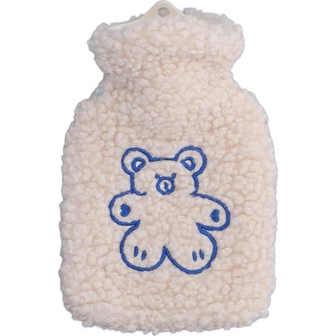 Bouillotte en Peluche 500ml avec Poche PVC Anti-Brûlure, Couverture Douce Ours Abricot pour Maison Voyage Bureau (1/5)