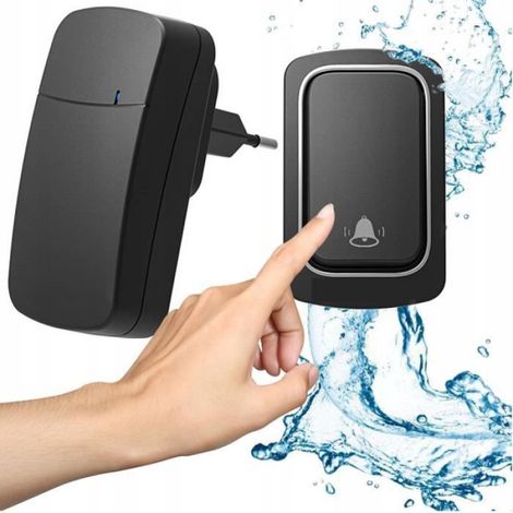 Radio bell, wireless doorbell radio set, outdoor waterproof front door bell with receiver, 38 melodies, 4 volume levels (1/4)