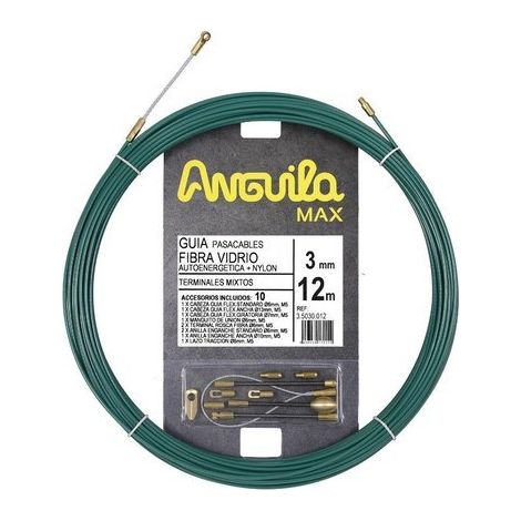 Pasacables ANGUILA MAX 3mm fibra de vidrio / nylon 12m verde