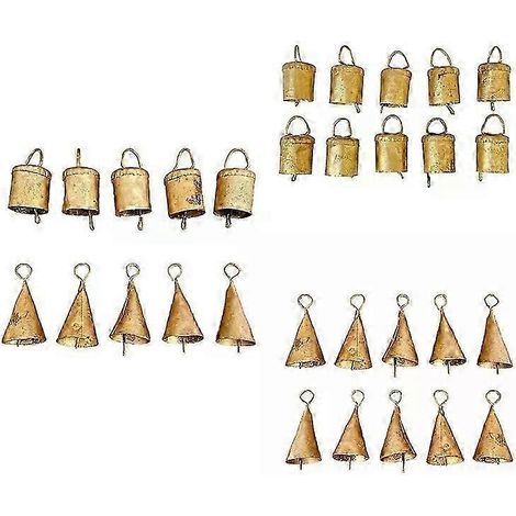 Lot de 10 cloches suspendues vintage pour décoration de Noël, cloches de vache décoratives avec corde - JXLGV (1/5)