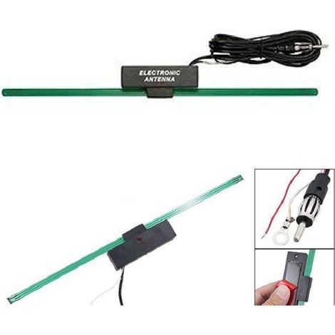 TRADE SHOP - Antenna Interna Adesiva Elettronica 605 Amplificata Universale Per Auto Fm 12v -