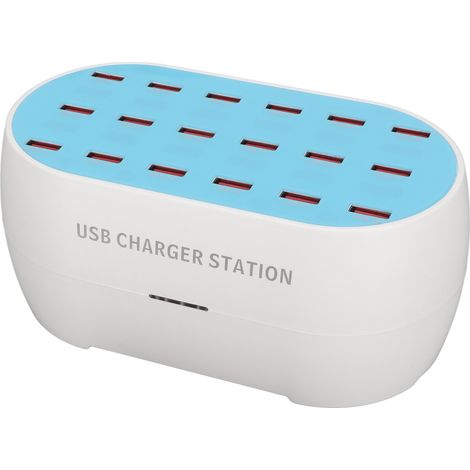 Station de charge USB 120 W à 18 ports, chargeur rapide de bureau multiport USB pour smartphones et tablettes (prise européenne).