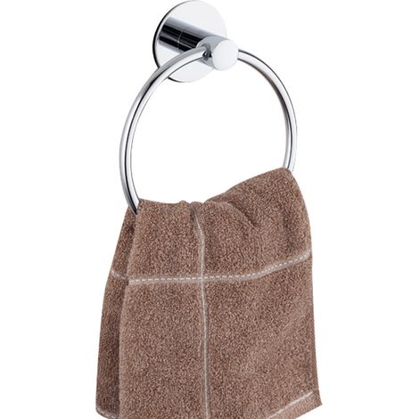 Porte-serviettes mural sans perçage pour salle de bain, accessoire de rangement (1/5)