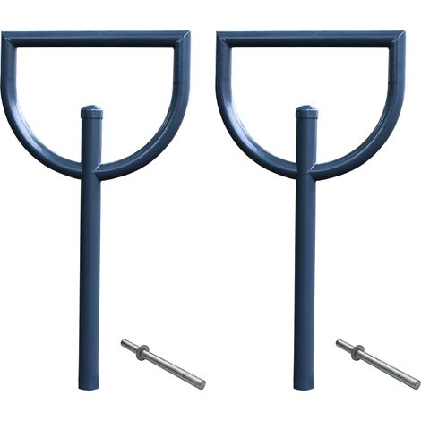 2x Fahrradanlehnbügel 118x56cm Stahl Ø60mm einbetonieren feuerverzinkt pulverbeschichtet Anthrazit Typ D (1/5)