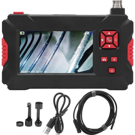 Industrielles 8-mm-Doppellinsen-Endoskop mit 4,3-Zoll-1080p-LCD-Display und 9 Leuchten für die Rohrleitungsinspektion (2 m)