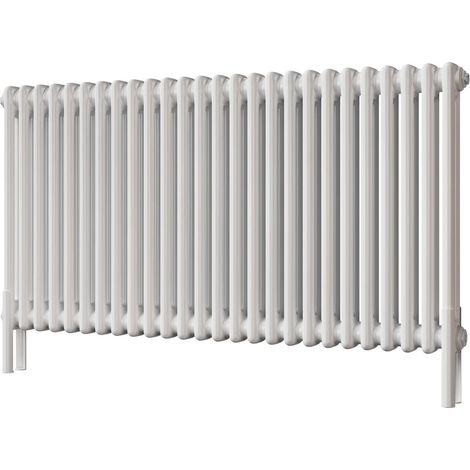 Alpha - White Column Radiator H600mm x W1164mm 2 Column - Feet Included (1/3)