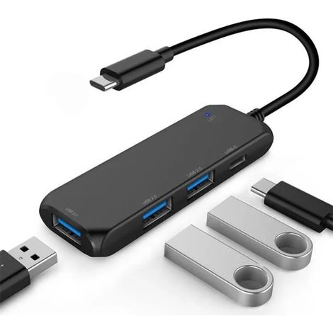 Hub USB 2.0 - 4 Ports USB-A - Adaptateur USB-C - Pour Tablette Et Ordinateur Portable - 1 Unité (1/5)