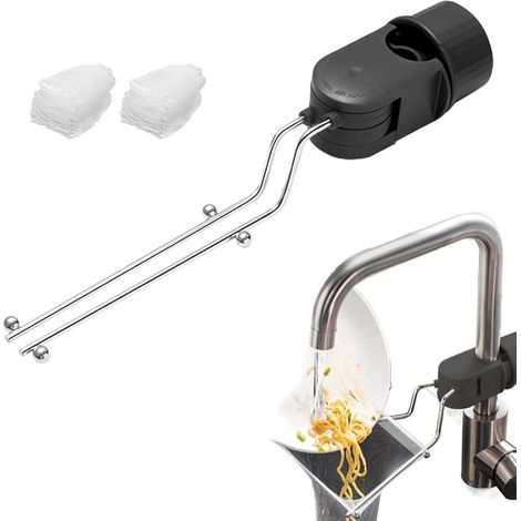 Filtre évier Cuisine, Filtre Cheveux Douche avec 100 Sacs Filtrants, Bouchon Evier Cuisine en Acier Inoxydable, Suction Cup Sink Drain Strainer pour Évier de Cuisine/Salle de Bain, Anti-Obstruct (1/5)
