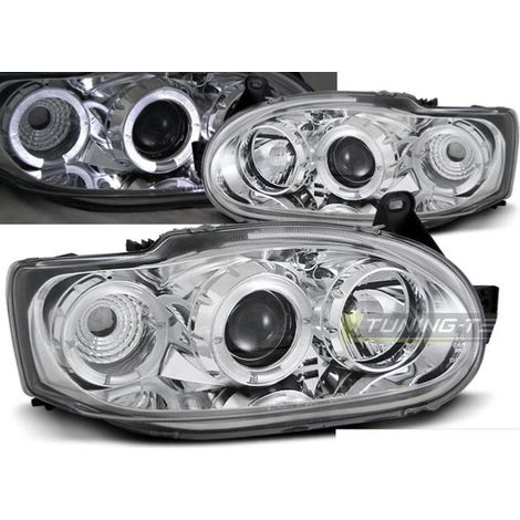 Paire de feux phares Ford Escort MK7 95-00 angel eyes chrome-27361309 (1/2)
