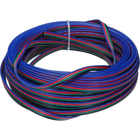 Fil Ruban Plat 20 AWG Longueur 65,6Ft Diamètre 0,07" 4 Couleurs (1/5)