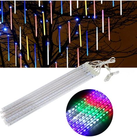 Tube Lumineux Led - Effet Pluie D'étoiles - Acrylique - 30 Led Par Tube - Pour Décoration Extérieure Intérieure - 8 Pièces (1/5)