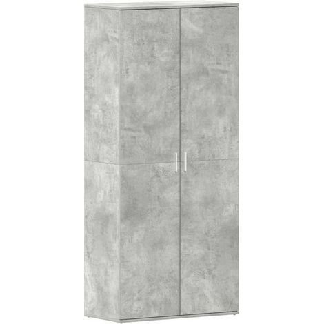 Meuble à chaussures avec étagères, gris ciment, 80 x 39 x 178 cm (1/5)